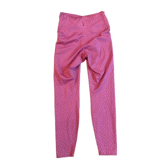Nike Dri-Fit Women's Leggings Medium Pink Polka Dot Stretch Athletic Yoga Pants - Picture 2 of 8